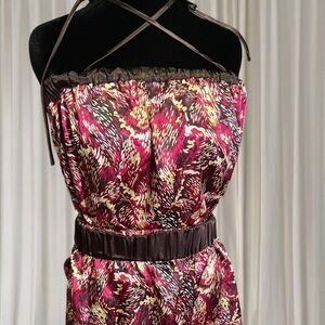 bebe Strapless Multicolor Dress